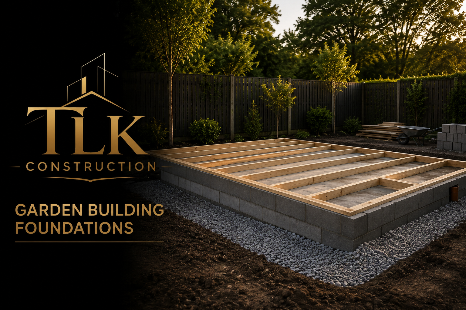 Garden Building Foundations by TLK Construction
